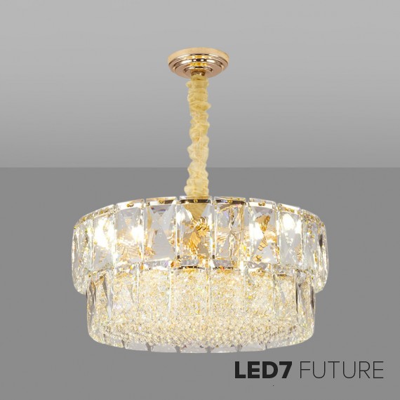 Ritz - Small Tile Circle Chandelier V2